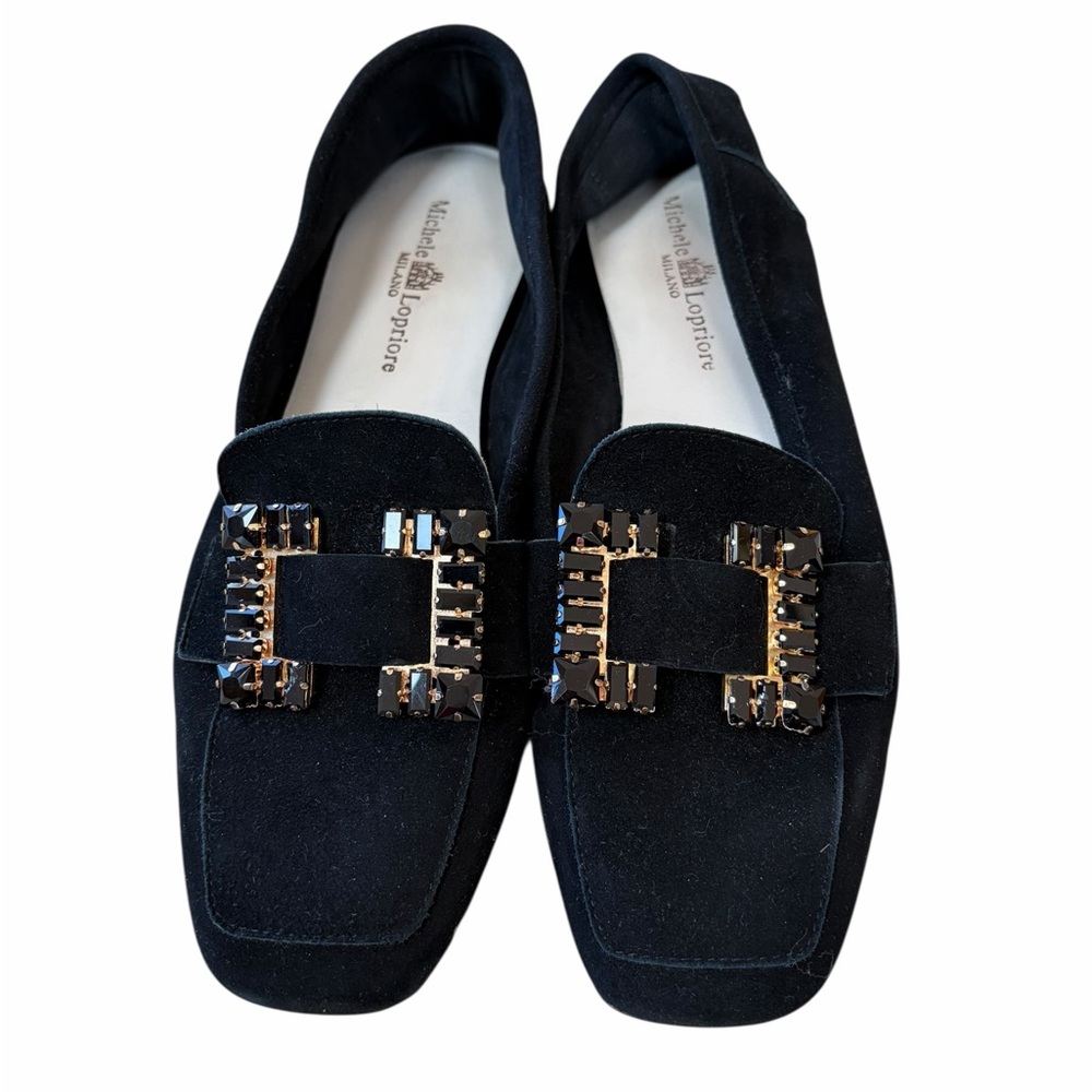 Michele‎ Lopriore Marzia Embellished  Suede Loafers size 39